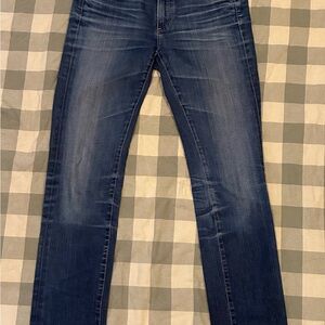 AG Adriano Goldschmied “Premiere Skinny Straight” Jeans in Medium Blue Wash 27